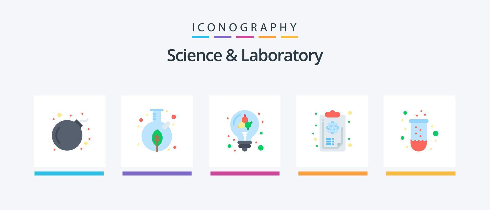 Science Flat 5 Icon Pack Including test. logic. bulb. knowledge. clipboard. Creative Icons Design vector