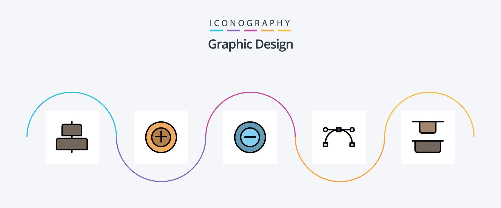 paquete de iconos de 5 planos llenos de línea de diseño que incluye . menos. vertical. distribuir vector