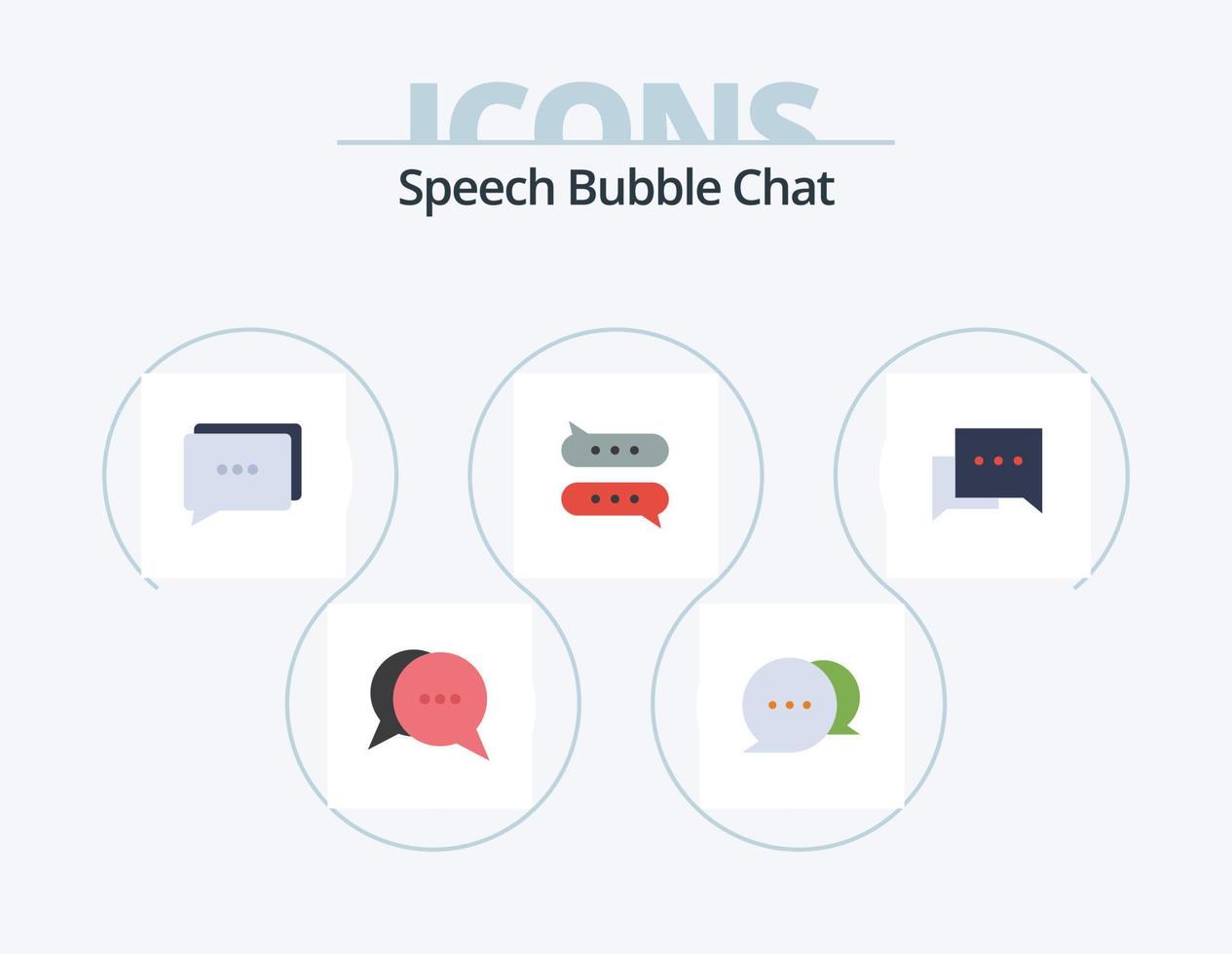 paquete de iconos planos de chat 5 diseño de iconos. . charlar. . charlar vector
