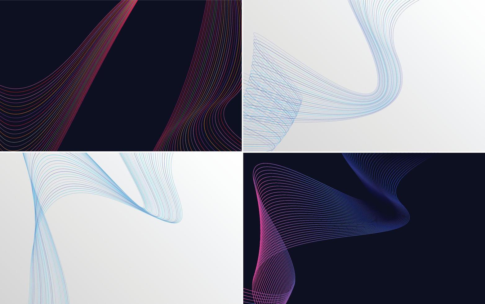 Collection of geometric minimal lines pattern set vector