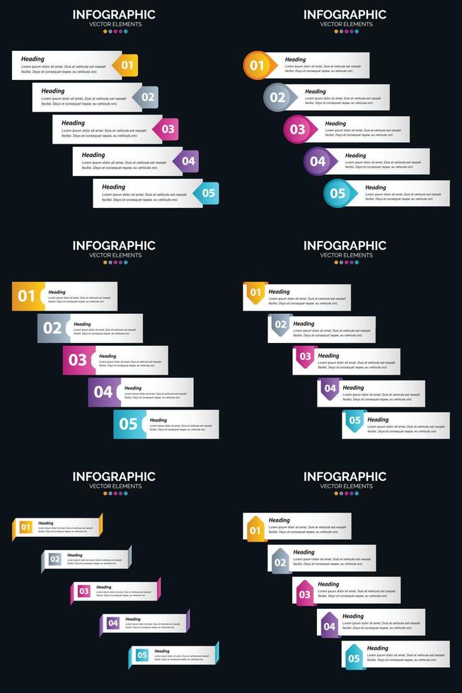 Make your presentation more engaging with Vector 6 Infographics Pack and timelines