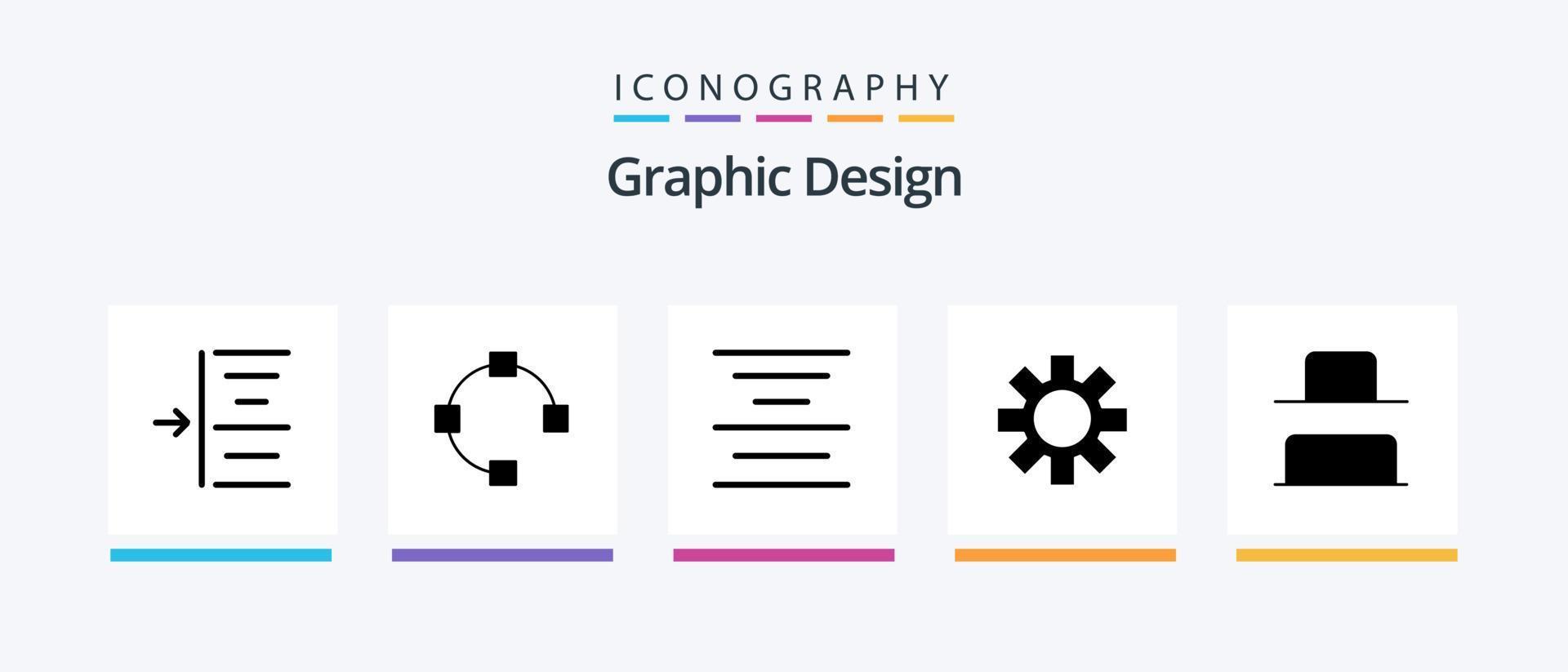 Design Glyph 5 Icon Pack Including . text. vertical. bottom. Creative Icons Design vector