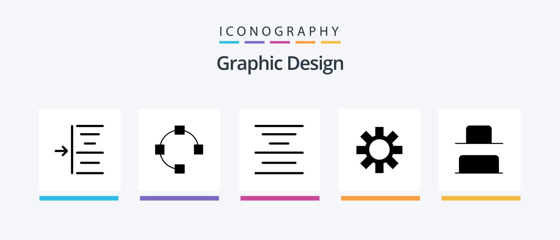 paquete de iconos de glifo 5 de diseño que incluye . texto. vertical. abajo. diseño de iconos creativos vector