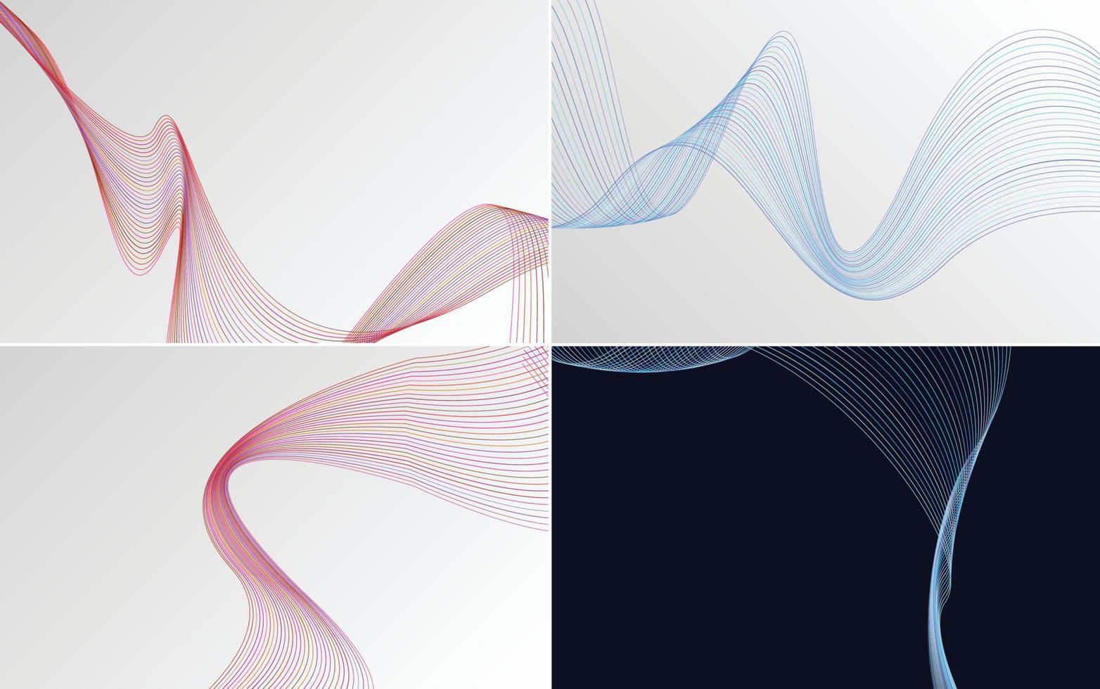 Use these abstract waving line backgrounds to add visual interest to your design vector