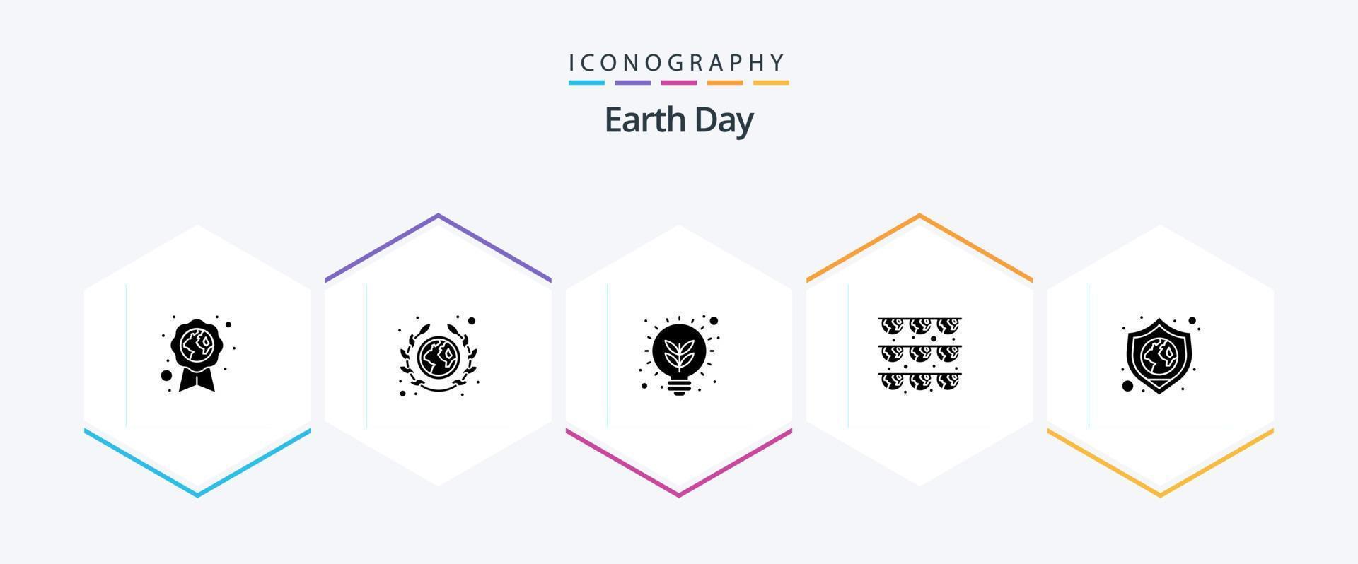Earth Day 25 Glyph icon pack including protect. green. society. garland. thought vector