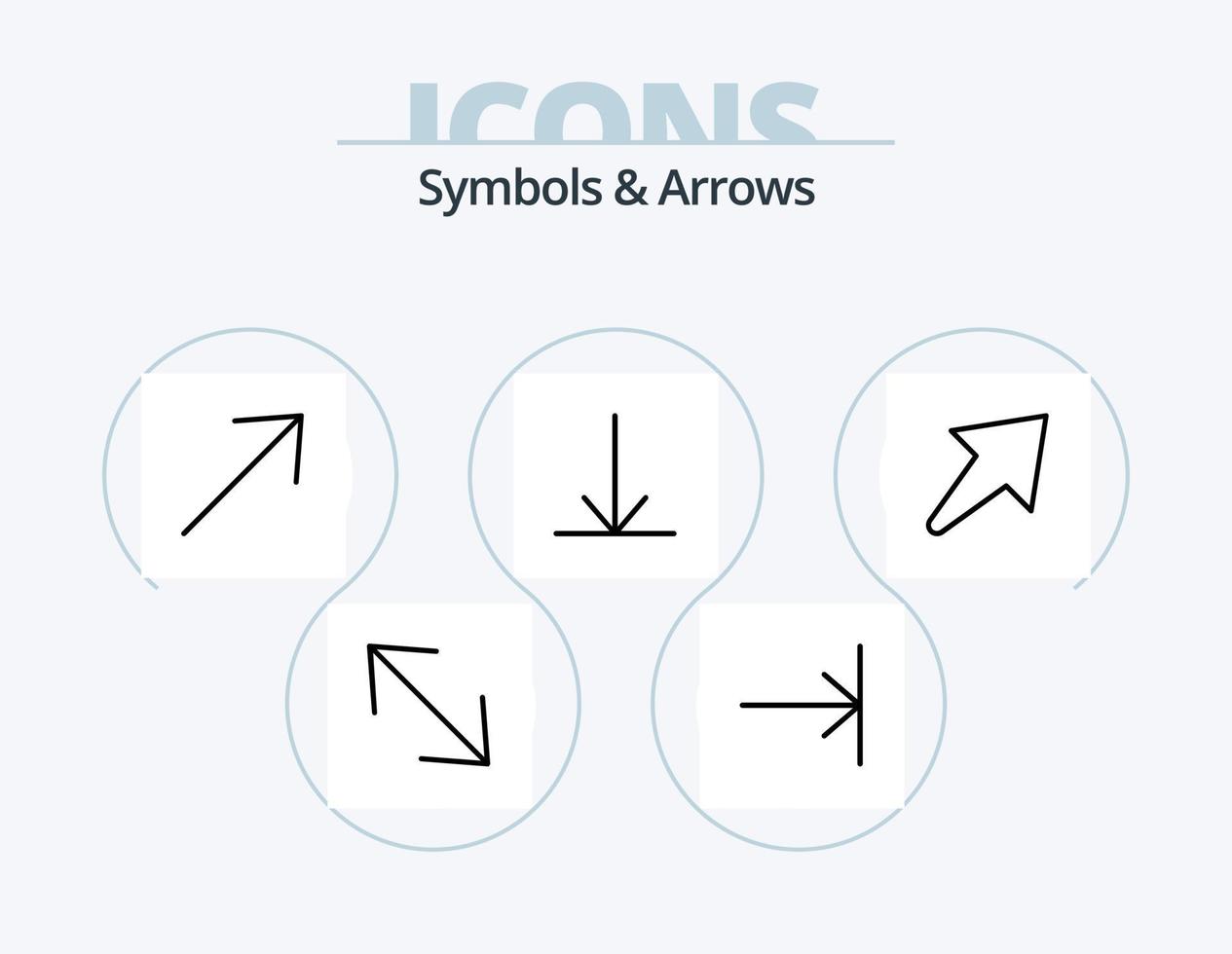 símbolos y flechas línea icon pack 5 diseño de iconos. . bucle. izquierda vector