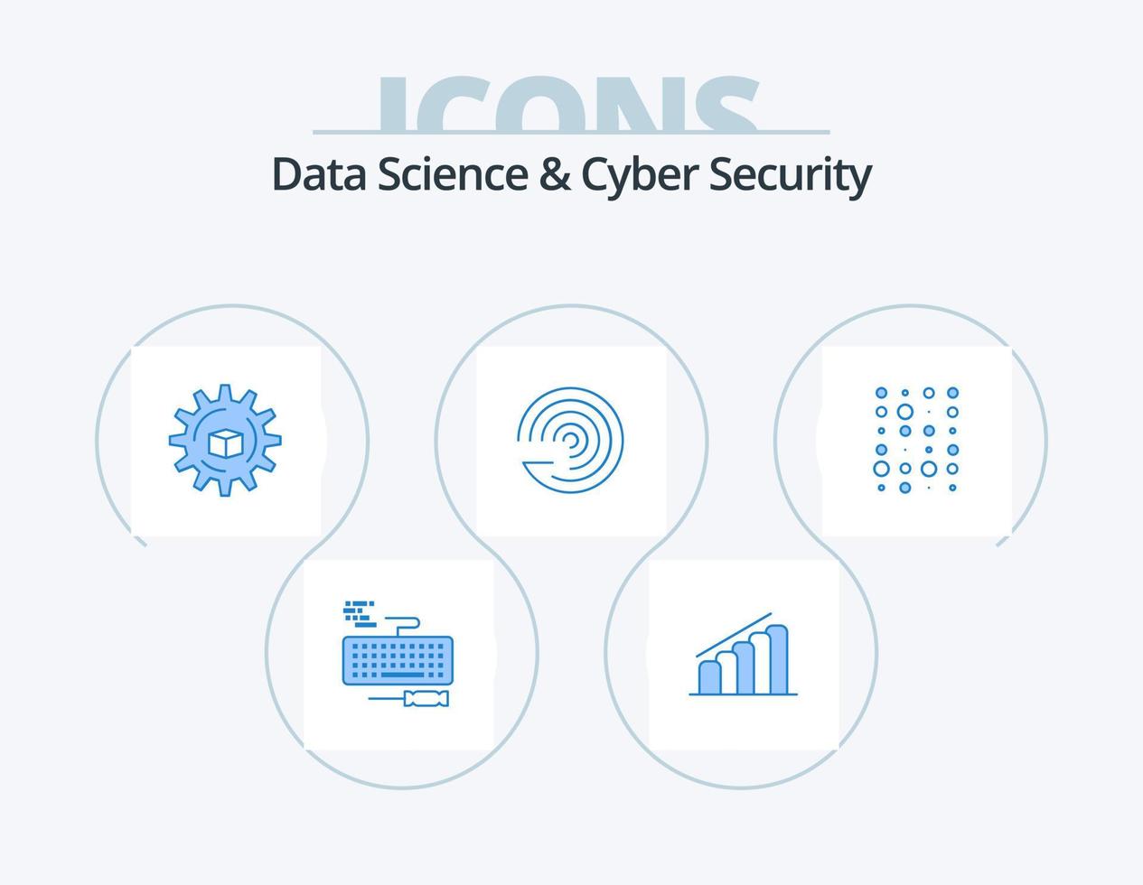 Data Science And Cyber Security Blue Icon Pack 5 Icon Design. data. scince. atoumated. forecasting model. forecasting vector