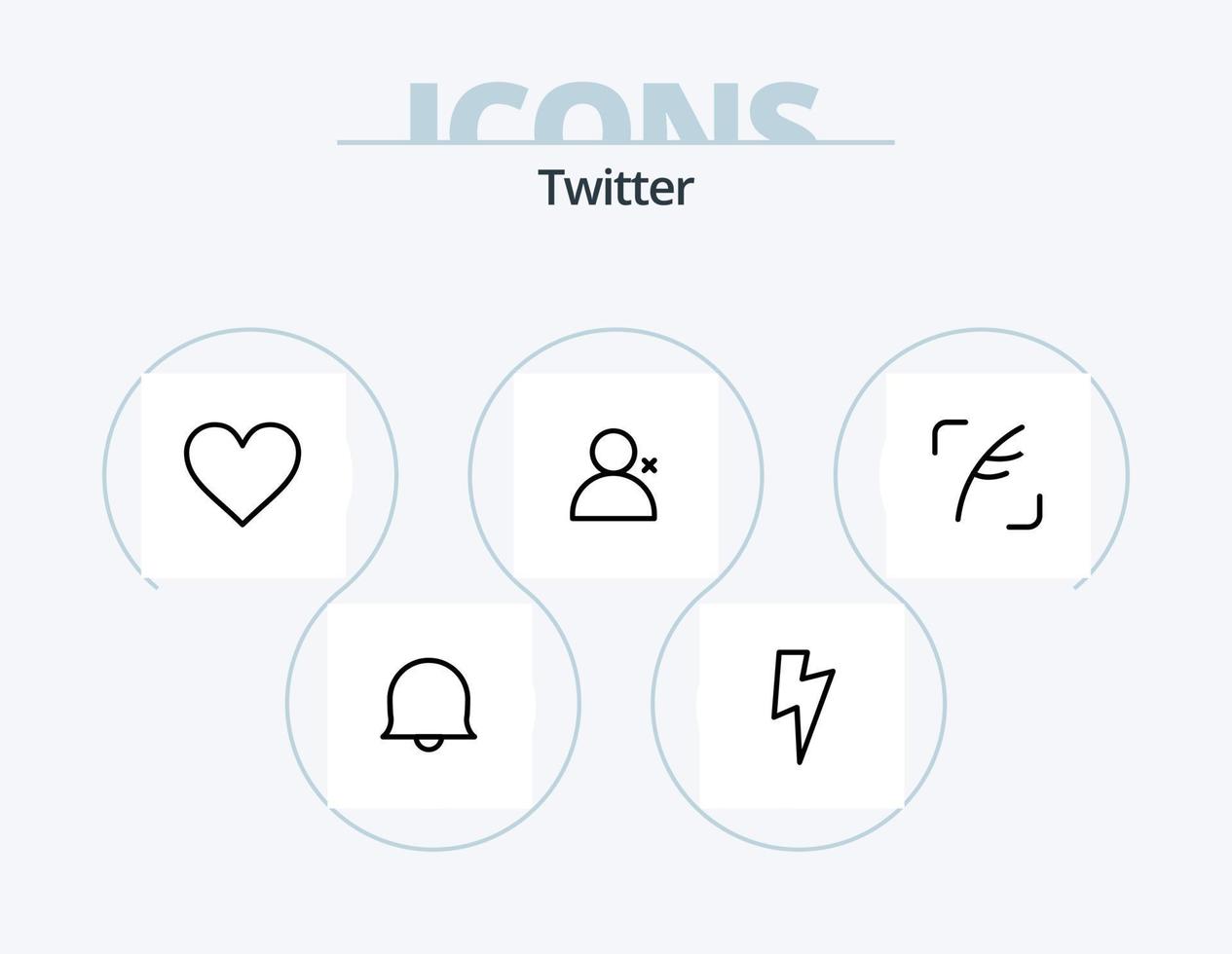 diseño de iconos del paquete de iconos de línea de twitter 5. . gorjeo. cerrar con llave. frente. charlar vector