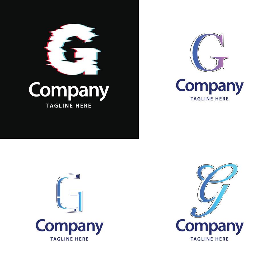 letra g diseño de paquete de logotipos grandes diseño de logotipos modernos y creativos para su negocio vector