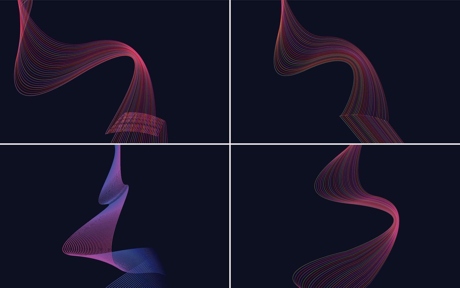 Use these abstract waving line vector backgrounds in your next project