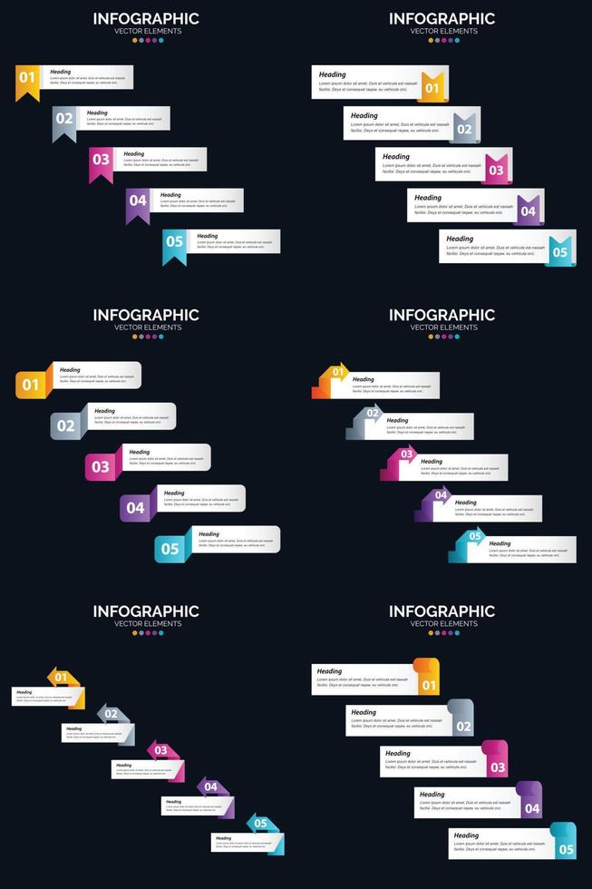 agregue impacto a su presentación con el paquete de infografías vectoriales 6 y los diagramas de ciclo vector