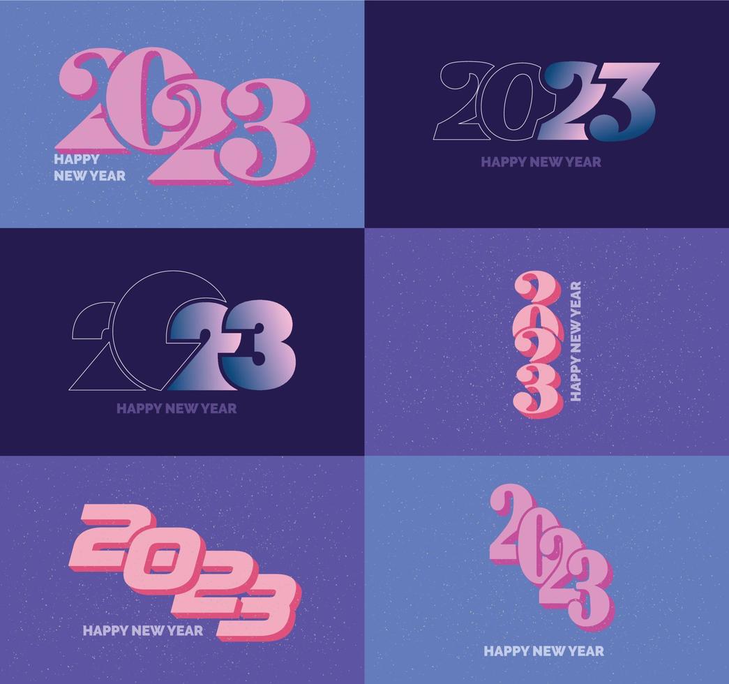 Big Set of 2023 Happy New Year logo text design 2023 number design template vector