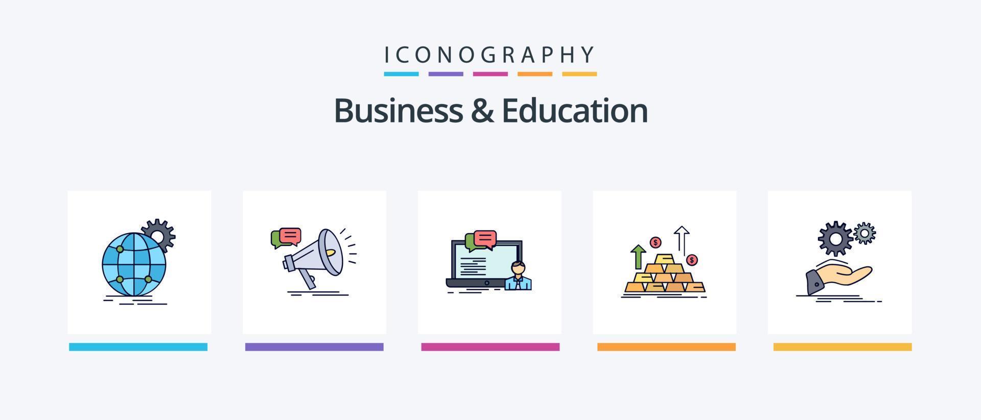 Business And Education Line Filled 5 Icon Pack Including ship. launch. profit. gear. globe. Creative Icons Design vector