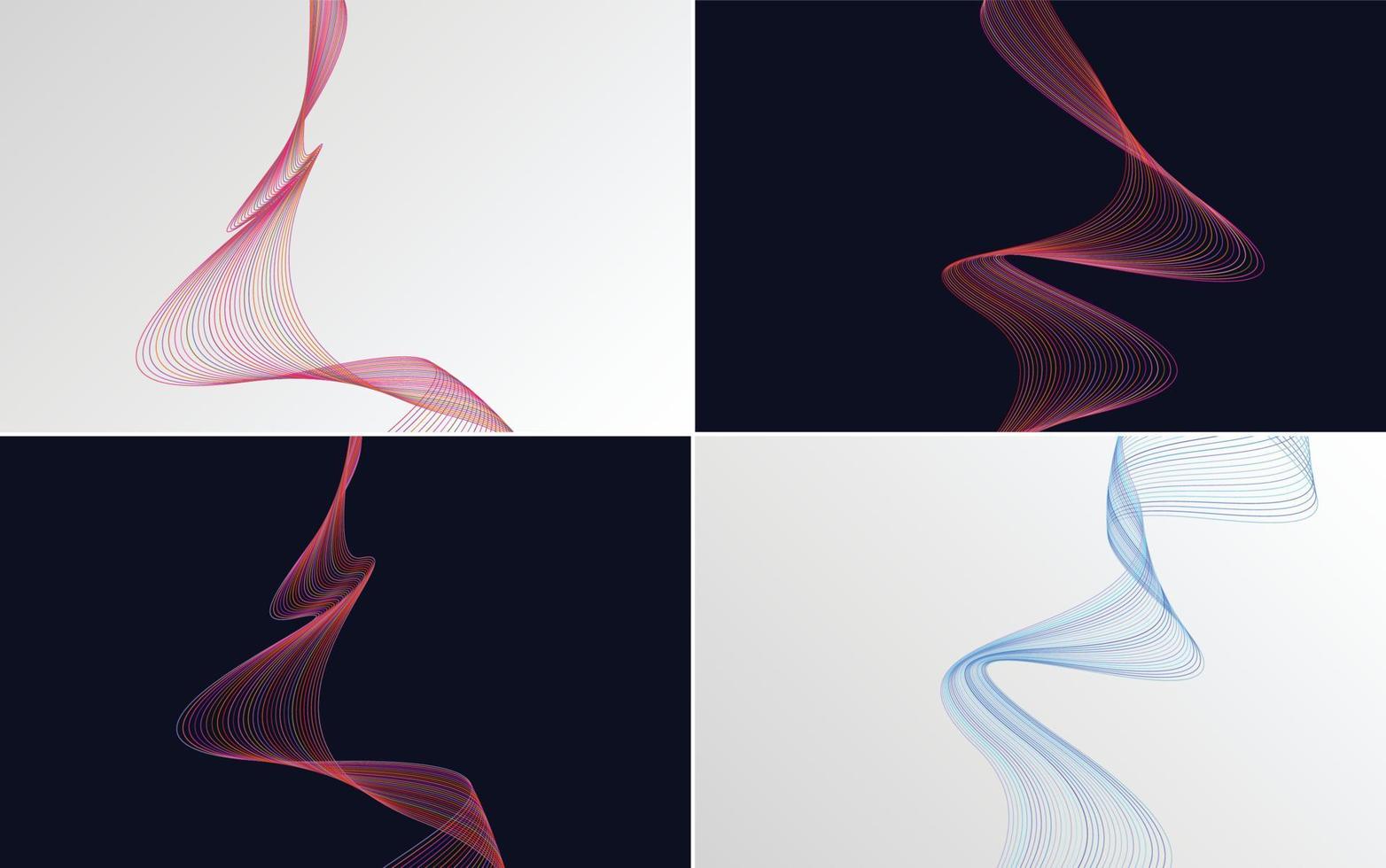 Modern wave curve abstract vector backgrounds for a sleek and modern design