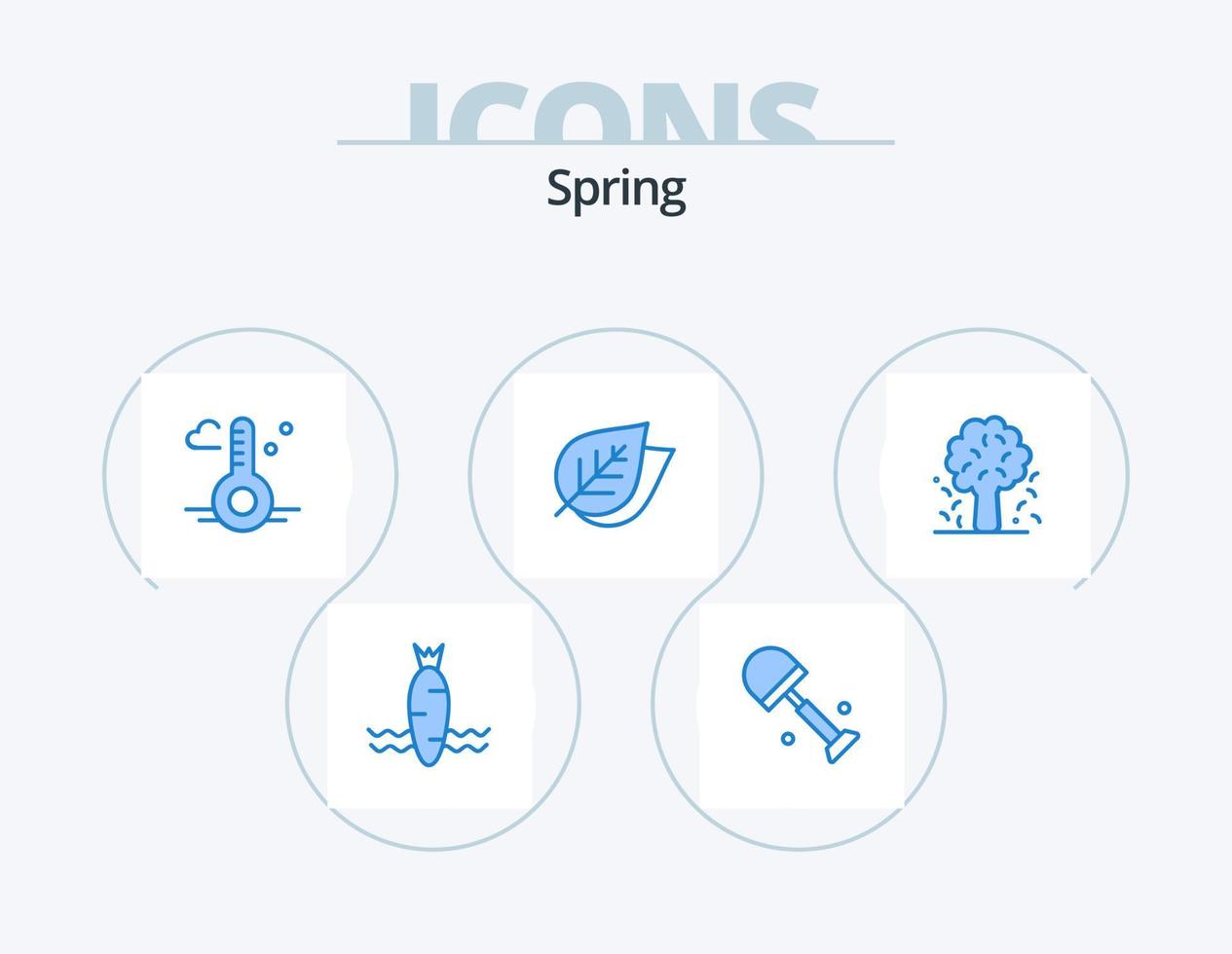 Spring Blue Icon Pack 5 Icon Design. apple. spring. temperature. nature. ecology vector