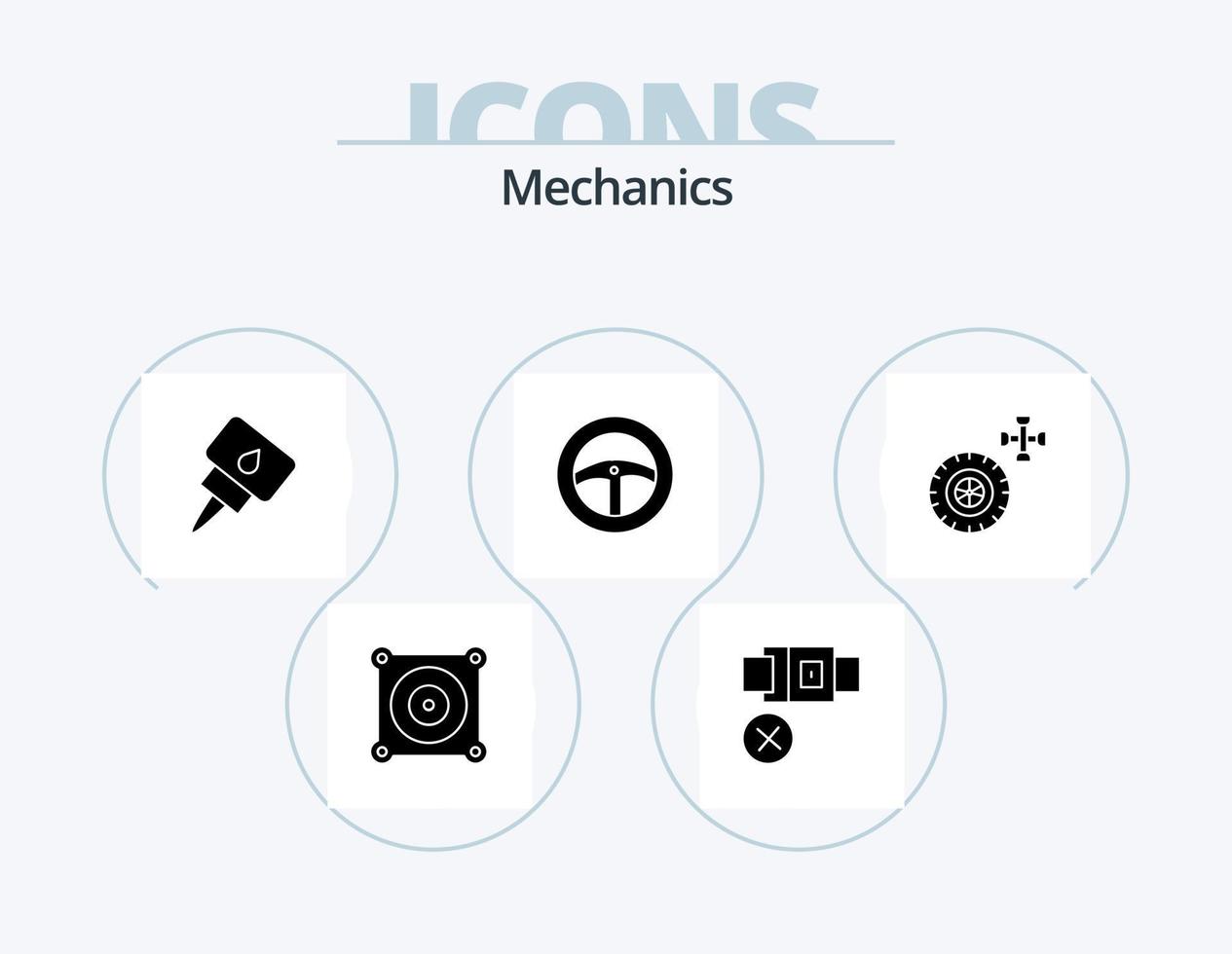 Mechanics Glyph Icon Pack 5 Icon Design. . wheel. mechanic. service. wheel vector