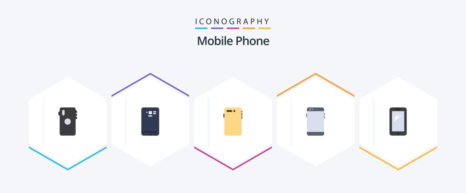 paquete de iconos planos de 25 teléfonos móviles que incluye . . atrás. Samsung. móvil vector