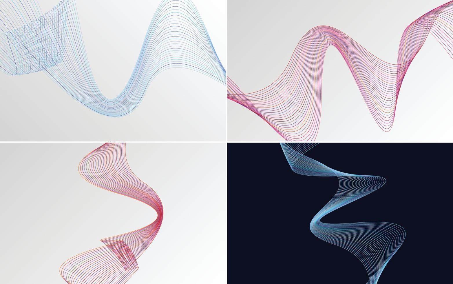 fondos de vector abstracto de curva de onda moderna para una apariencia fresca y moderna