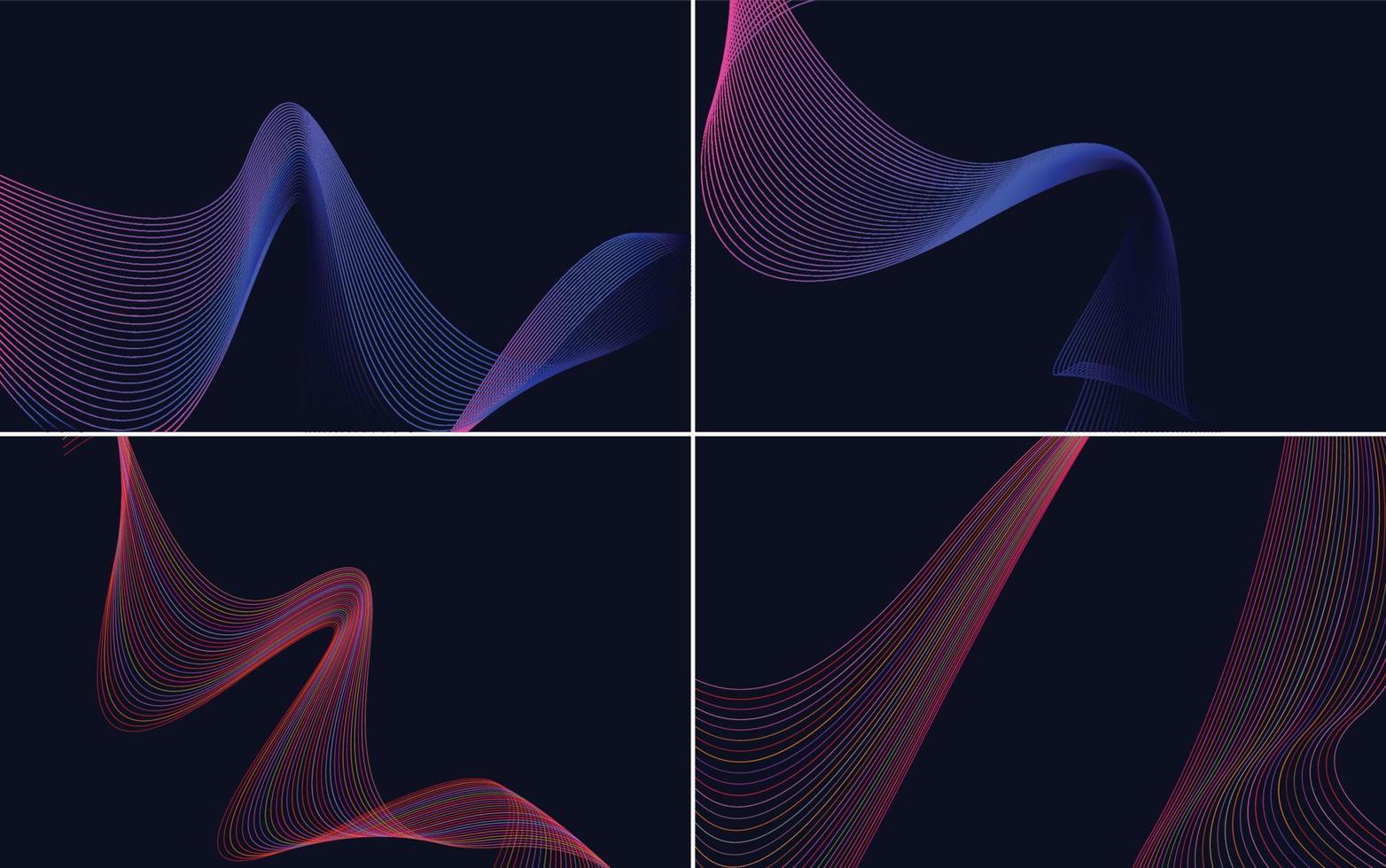 use estos fondos de patrón de ondas geométricas para agregar movimiento a su proyecto vector