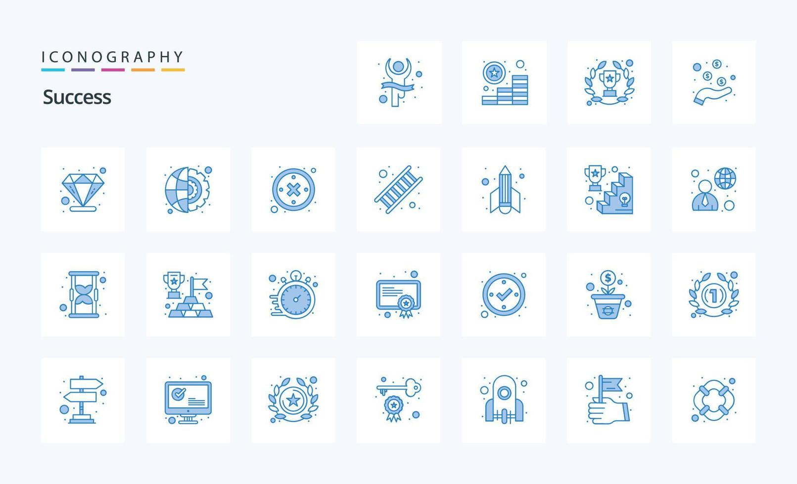 25 Sucess Blue icon pack vector