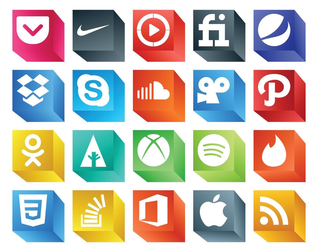 20 Social Media Icon Pack Including spotify forrst chat odnoklassniki viddler vector