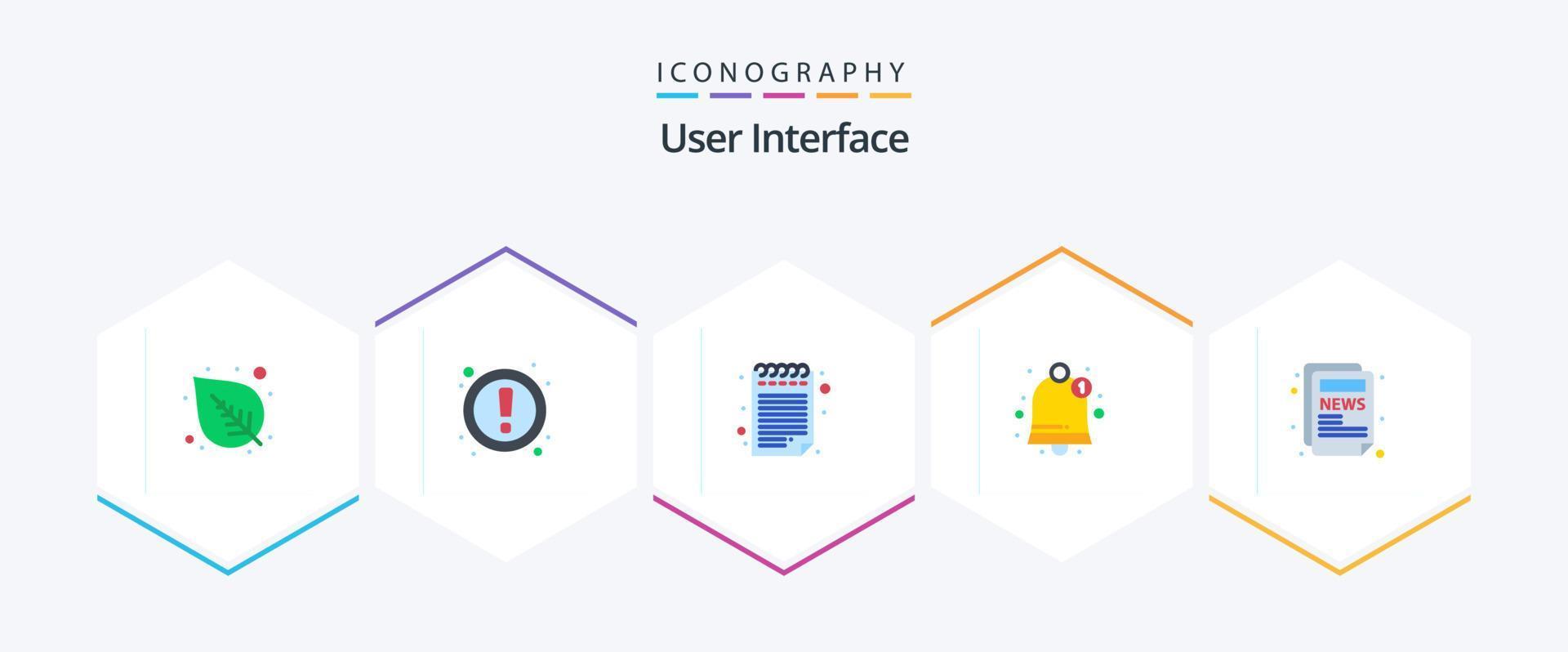 interfaz de usuario paquete de 25 iconos planos que incluye . . icono de almohadilla. noticias. artículo vector