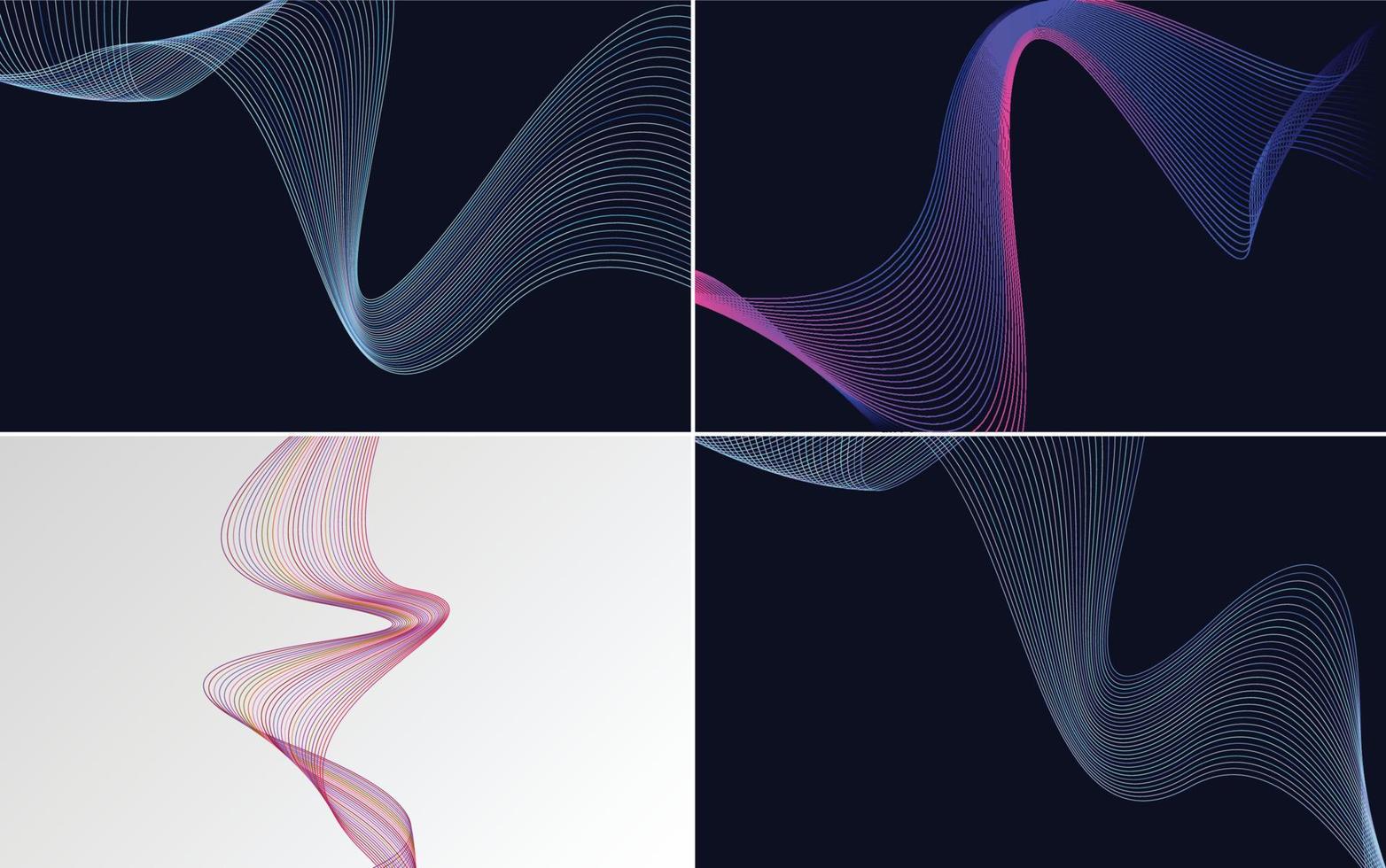 Collection of geometric minimal lines pattern set vector