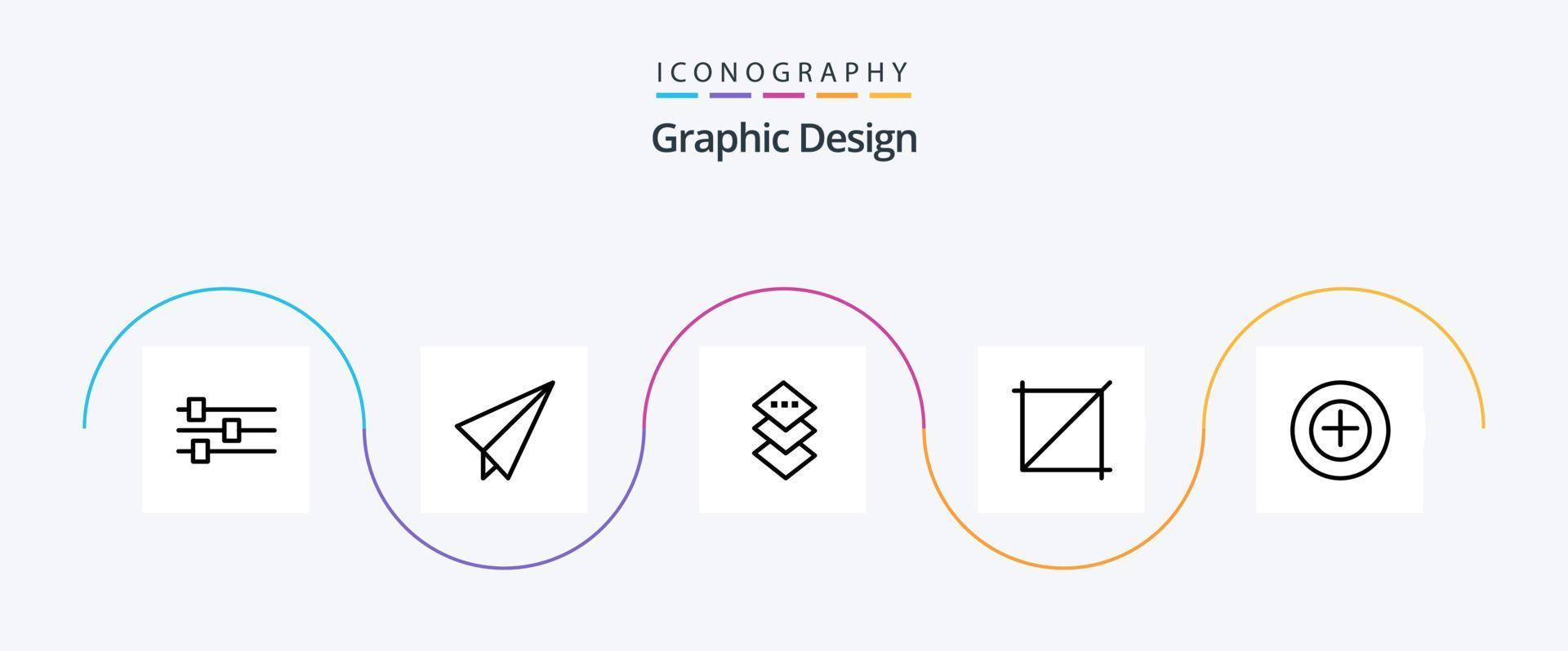 Design Line 5 Icon Pack Including . square. plus. add vector