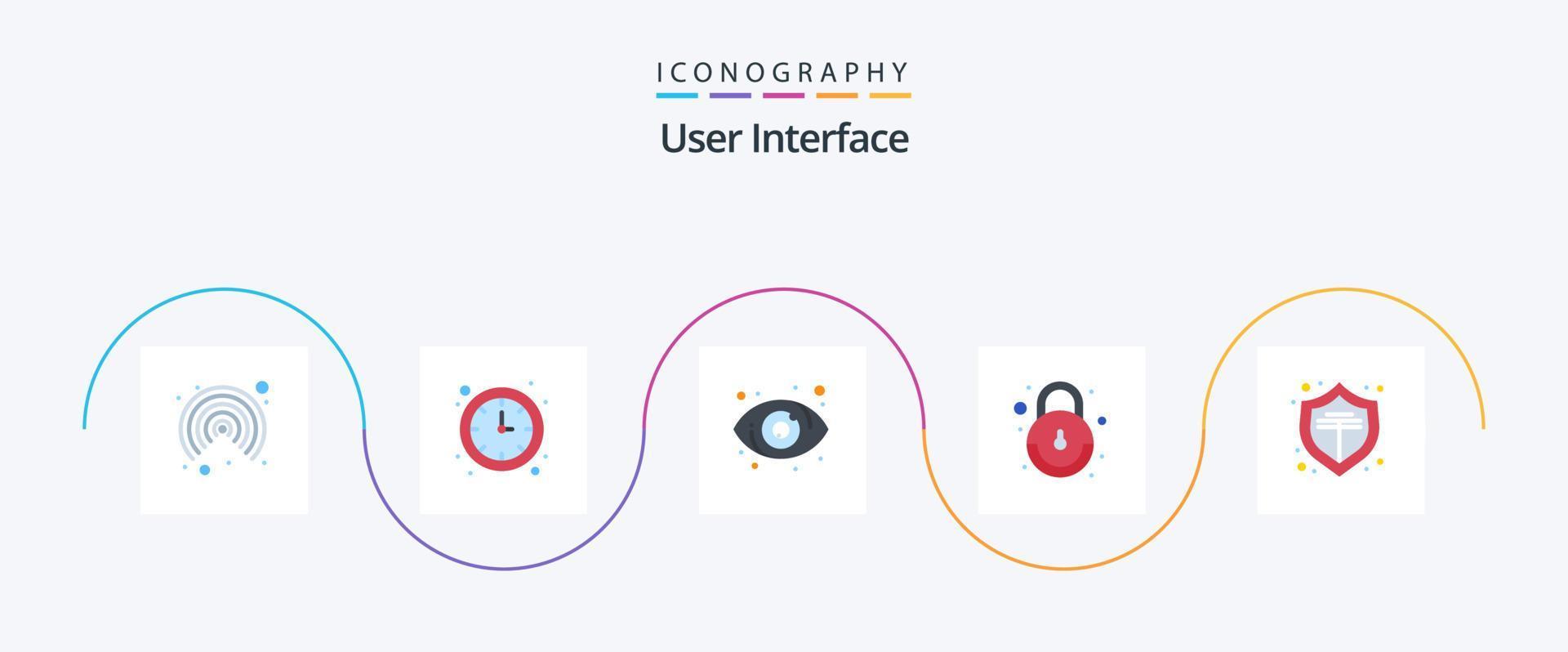 Paquete de 5 iconos planos de interfaz de usuario que incluye . blindaje. usuario. proteger. usuario vector