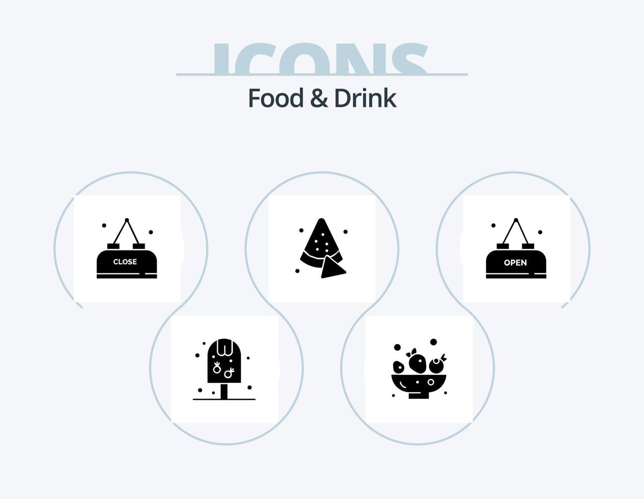 paquete de iconos de glifo de comida y bebida 5 diseño de iconos. . alimento. sandía. cerca vector