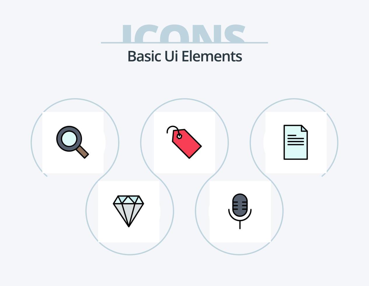 Basic Ui Elements Line Filled Icon Pack 5 Icon Design. man. find. arrow. zoom. magnifier vector