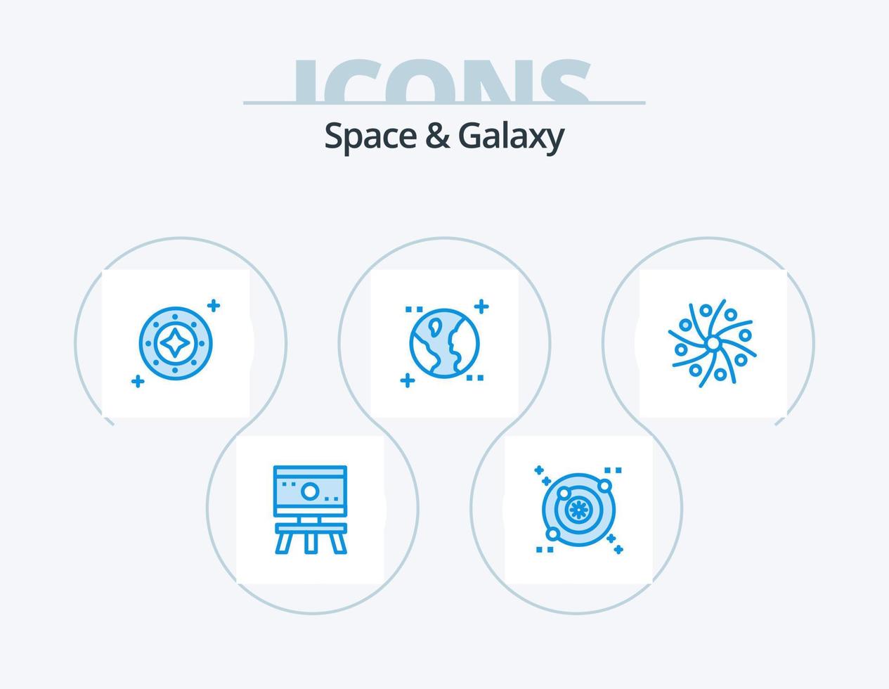 Space And Galaxy Blue Icon Pack 5 Icon Design. galaxy. space. galaxy. earth. universe vector