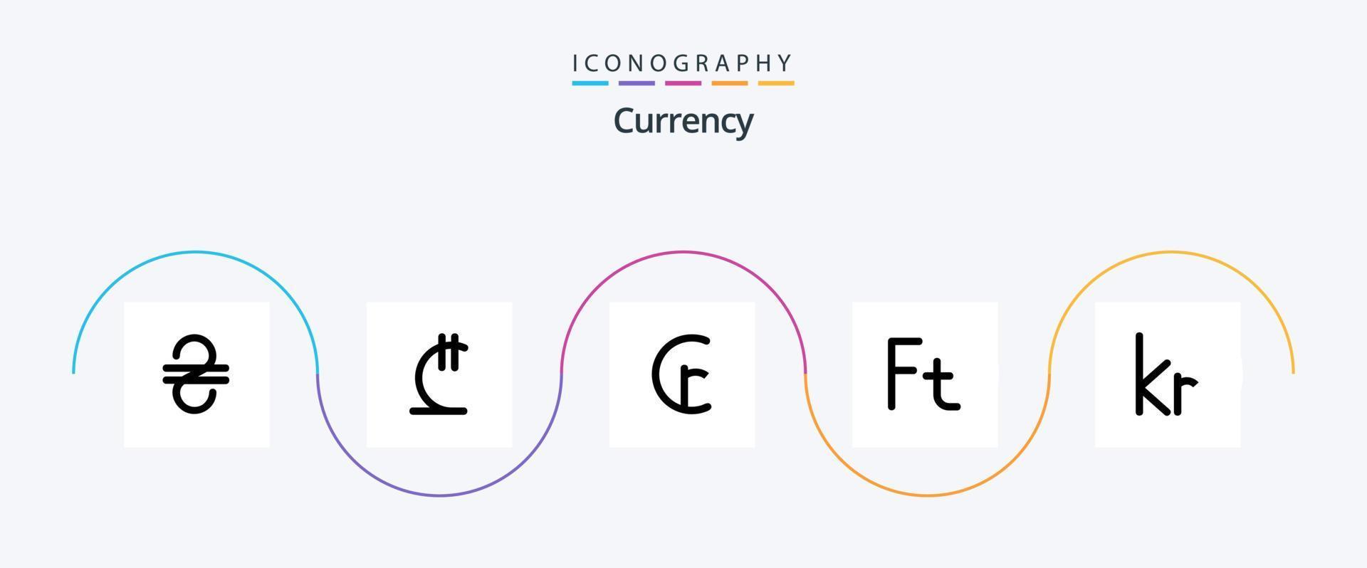 Currency Line 5 Icon Pack Including hungarian . currency . georgian. currency vector