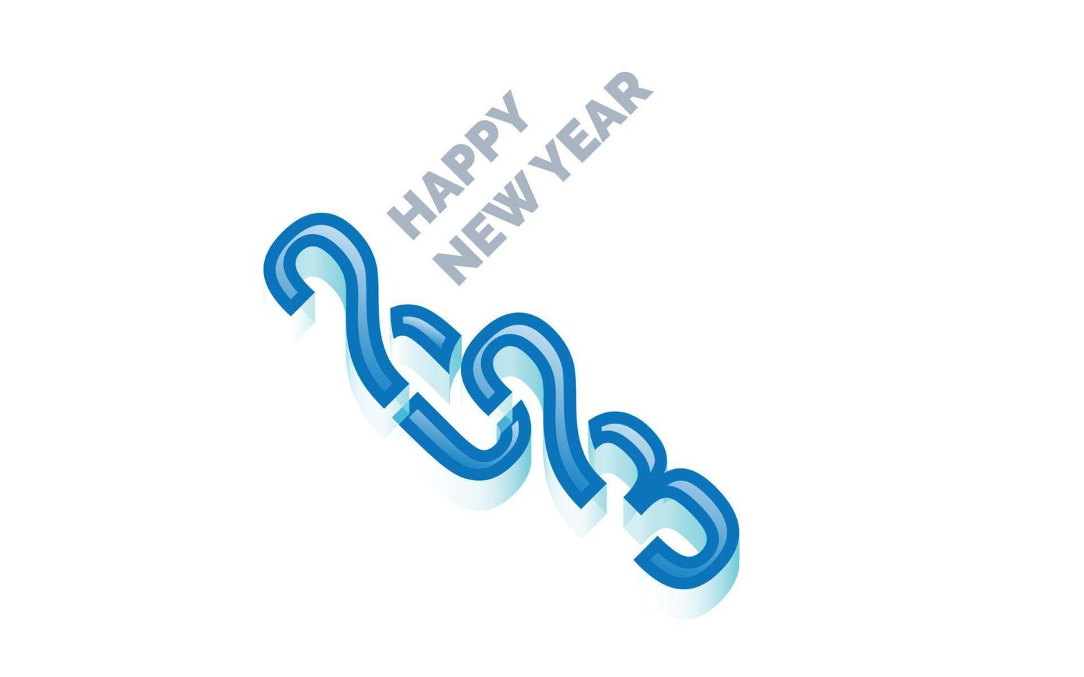 Happy new year 2023 White background Text logo design vector