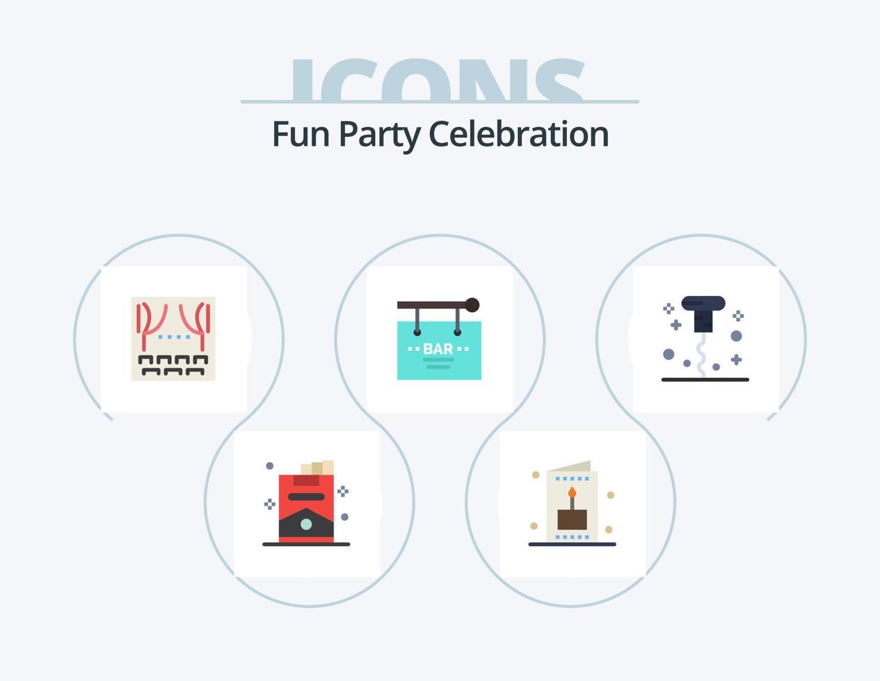 Party Flat Icon Pack 5 Icon Design. bottle. party. celebration. celebration. bar vector