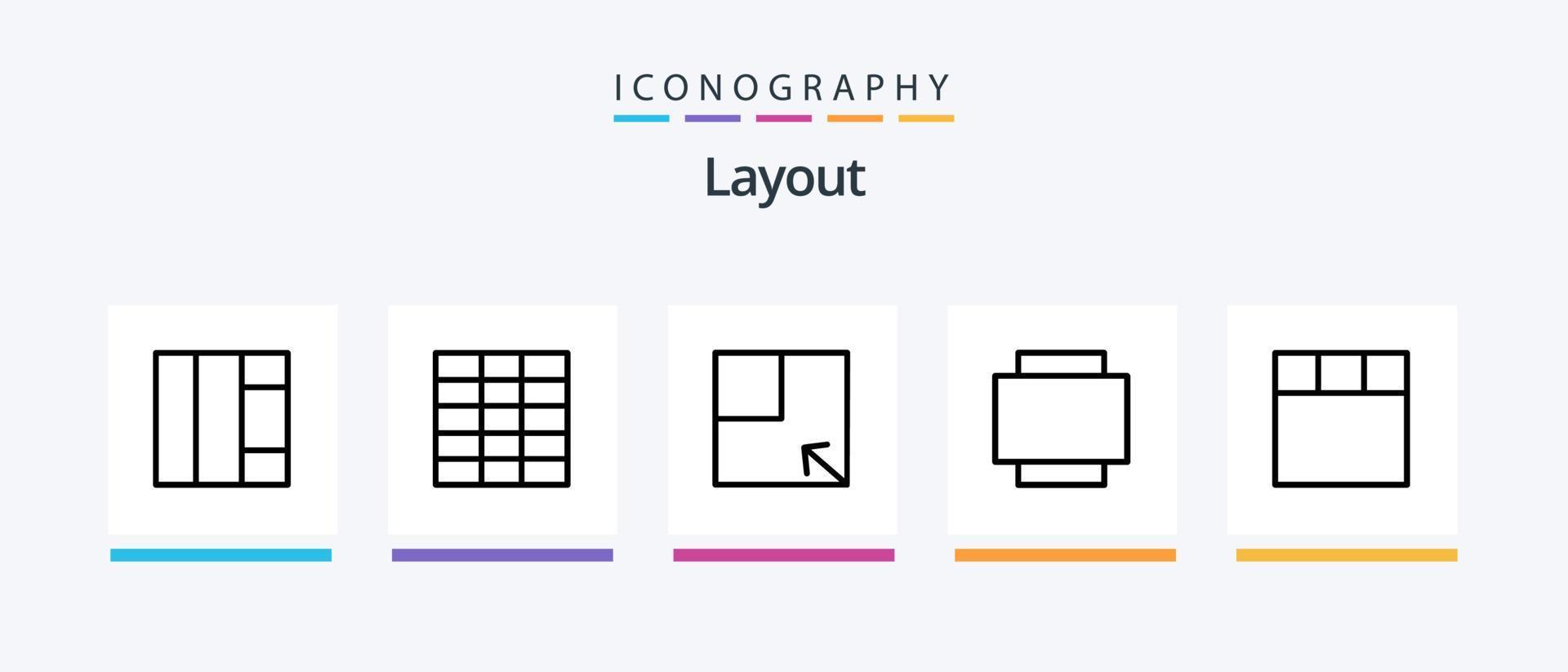 paquete de iconos de línea de diseño 5 que incluye .. diseño de iconos creativos vector