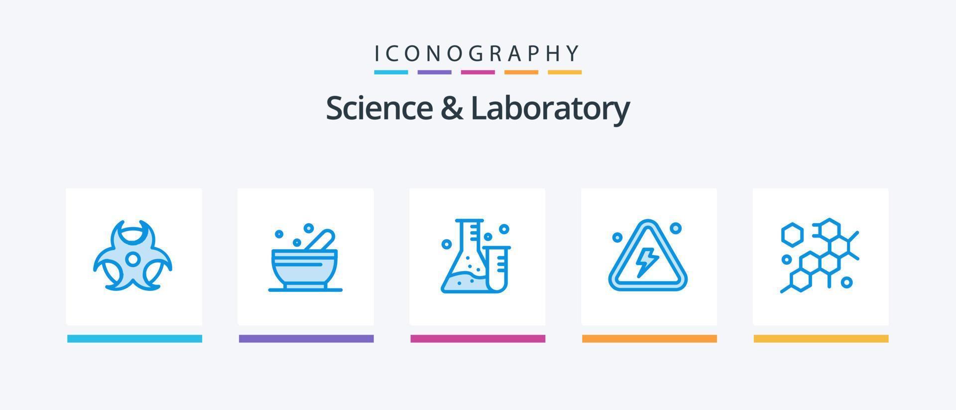 Science Blue 5 Icon Pack Including science. cell. lab. science. fire. Creative Icons Design vector