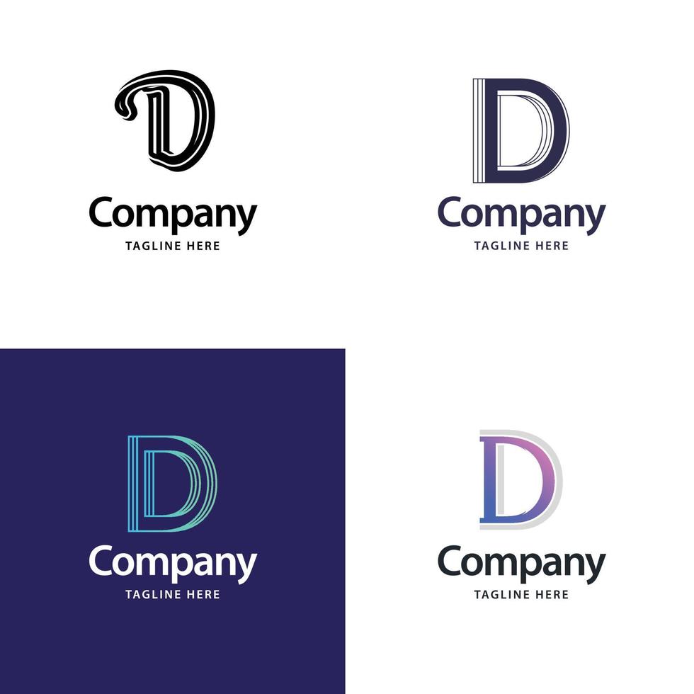 Letter D Big Logo Pack Design Creative Modern logos design for your business vector