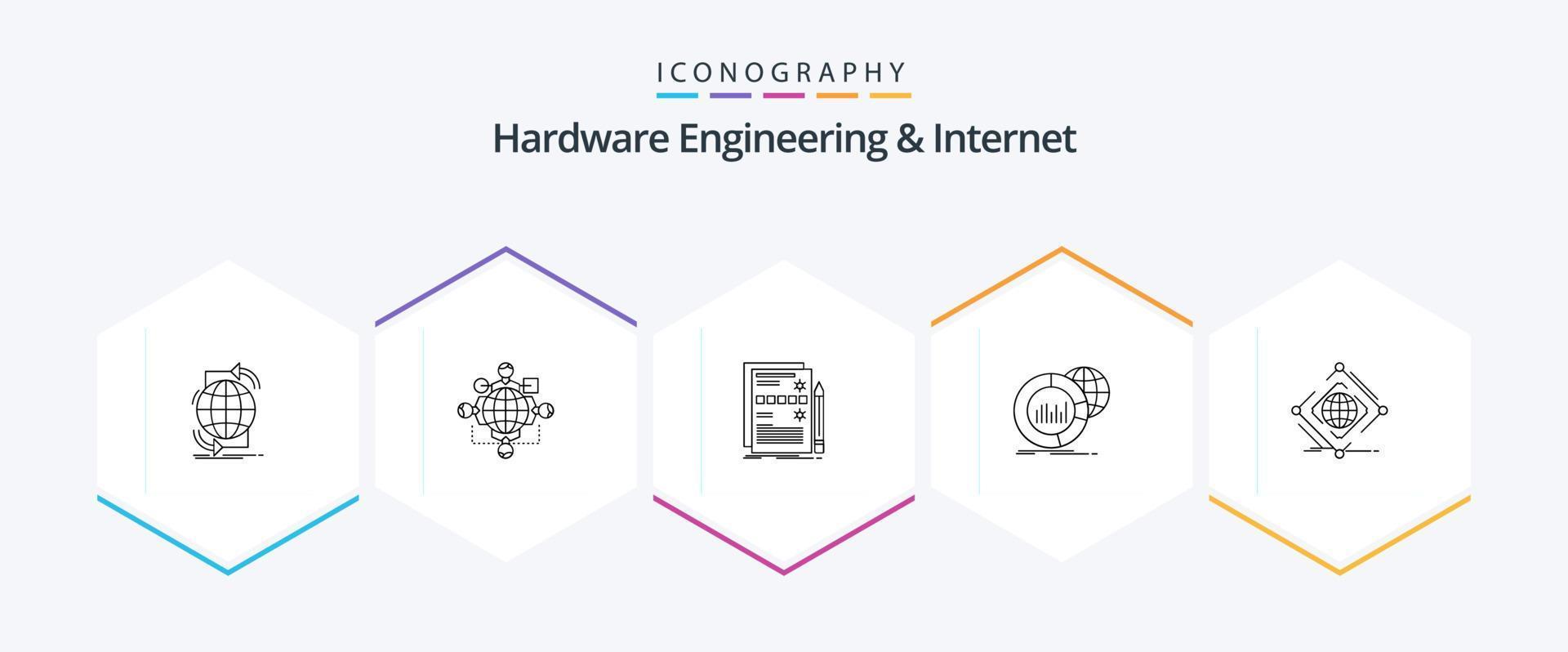Hardware Engineering And Internet 25 Line icon pack including data. big. operation. system. design vector