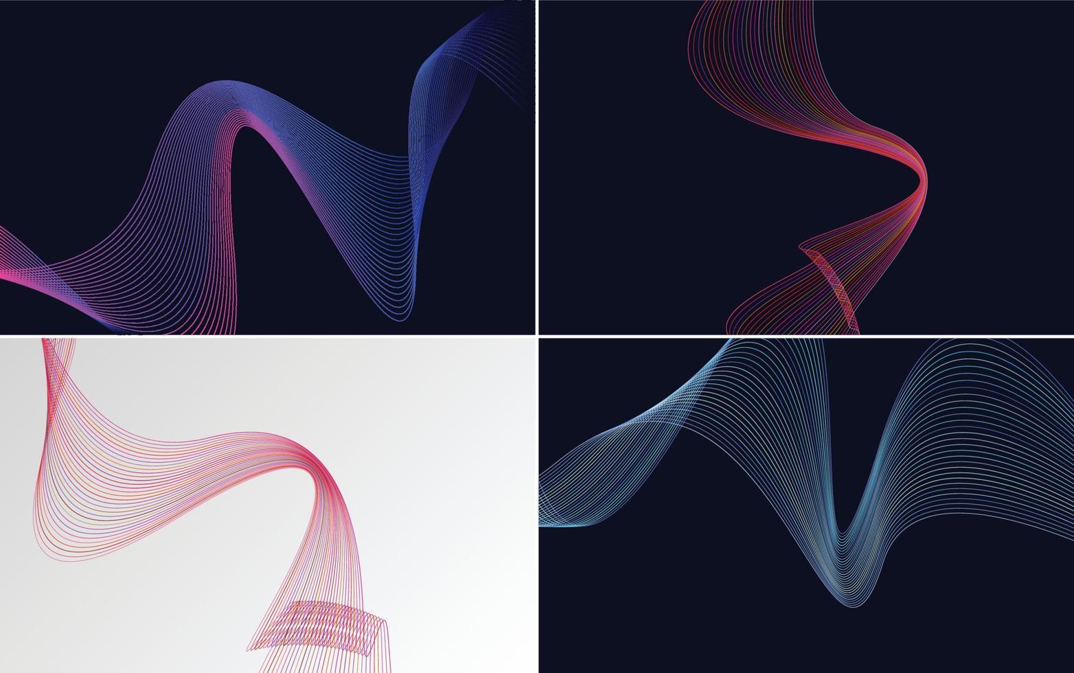 Collection of geometric minimal lines pattern set vector