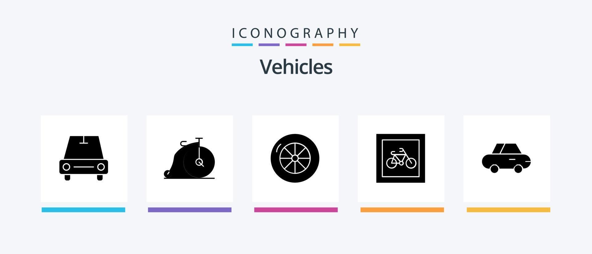 Vehicles Glyph 5 Icon Pack Including . roadster. vehicles. car. transport. Creative Icons Design vector