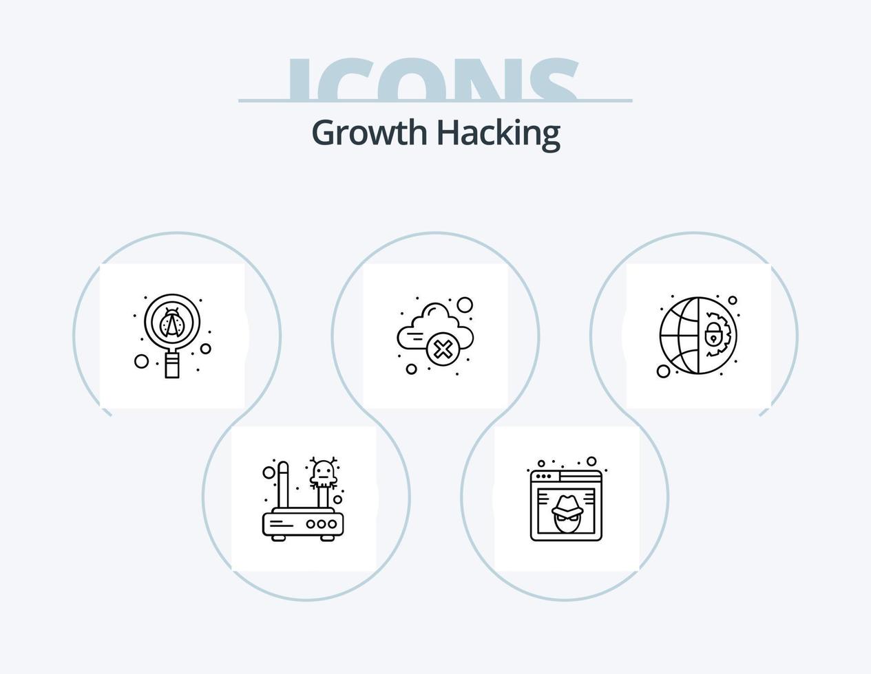 Hacking Line Icon Pack 5 Icon Design. deposit. privacy. code. lock. security vector