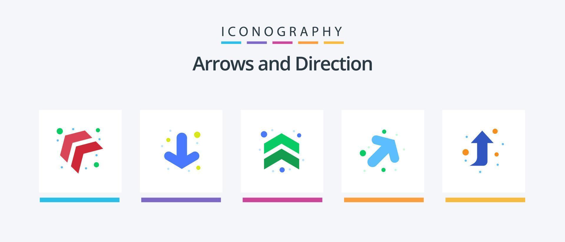 Arrow Flat 5 Icon Pack Including . right up. up. forward. right. Creative Icons Design vector