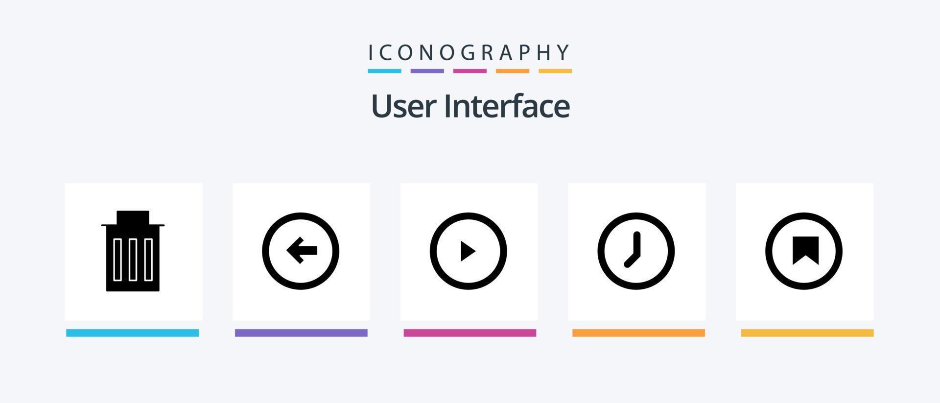 User Interface Glyph 5 Icon Pack Including plus. user. left. time. clock. Creative Icons Design vector