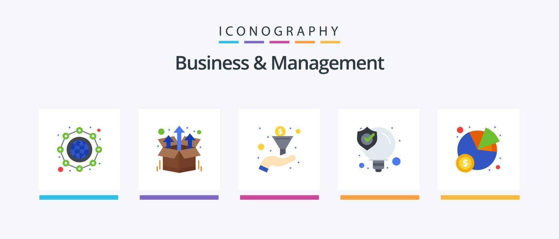 Business And Management Flat 5 Icon Pack Including statistics. chart. filter. solution. seo. Creative Icons Design vector