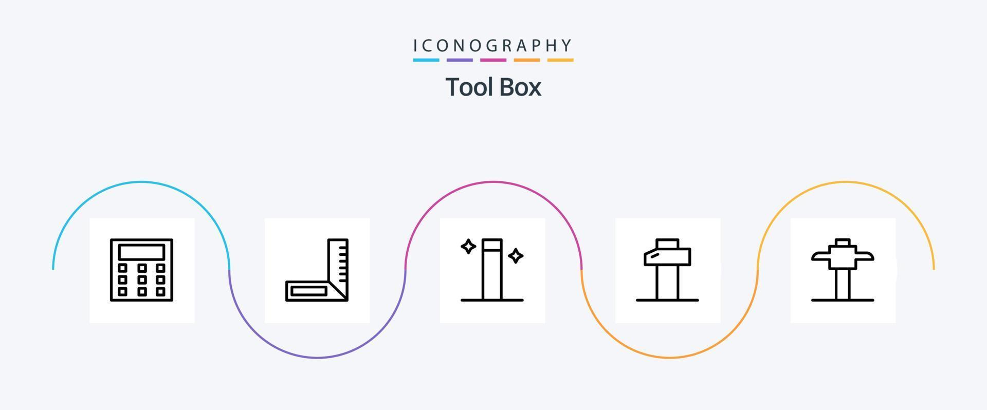 Tools Line 5 Icon Pack Including . wizard. miner vector