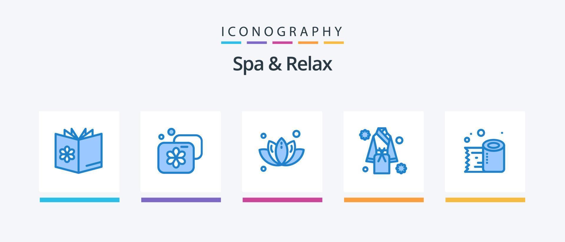 Spa And Relax Blue 5 Icon Pack Including spa. robe. spa. hotel. tree. Creative Icons Design vector
