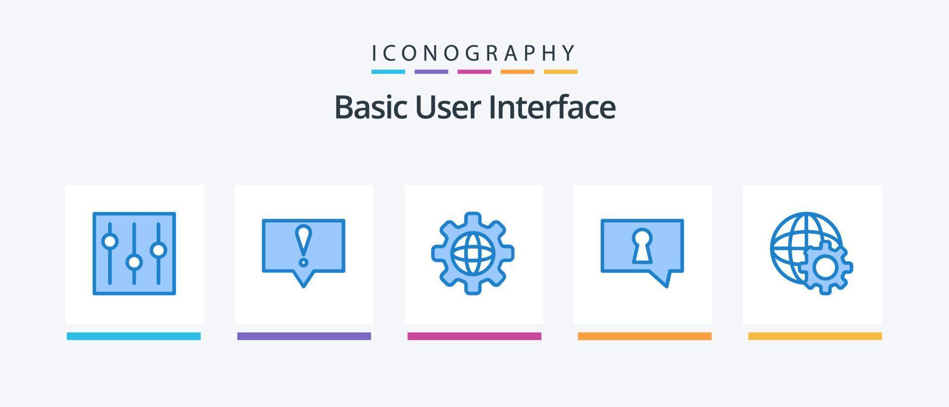 Basic Blue 5 Icon Pack Including . globe. globe. control. private. Creative Icons Design vector