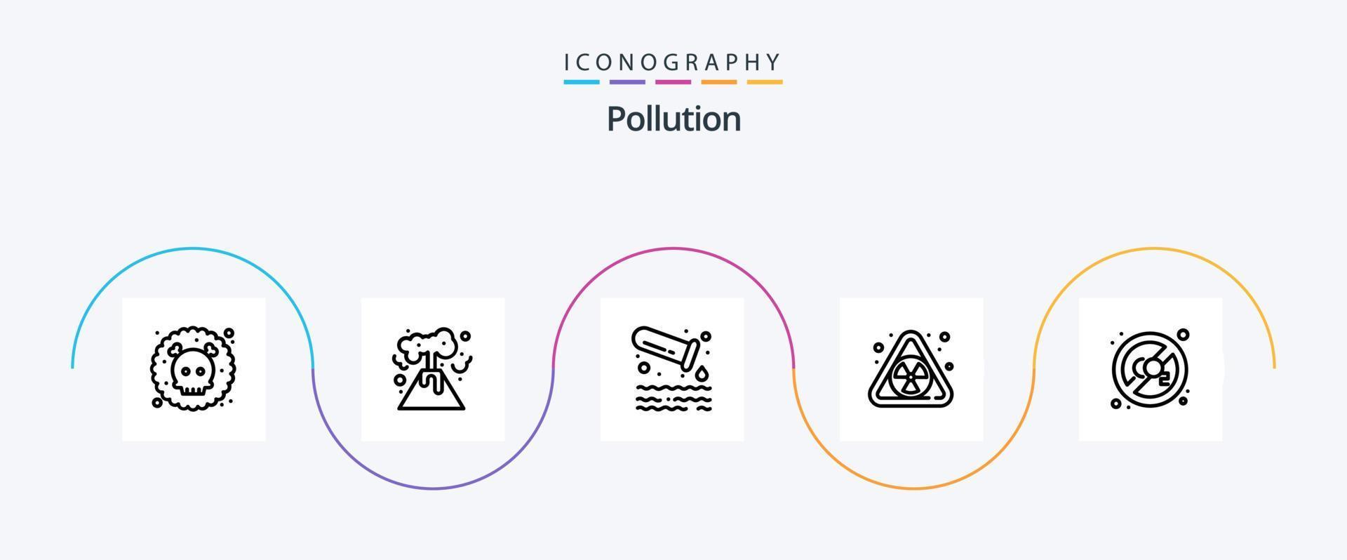 Pollution Line 5 Icon Pack Including . pollution. pollution. co gas. pollution vector