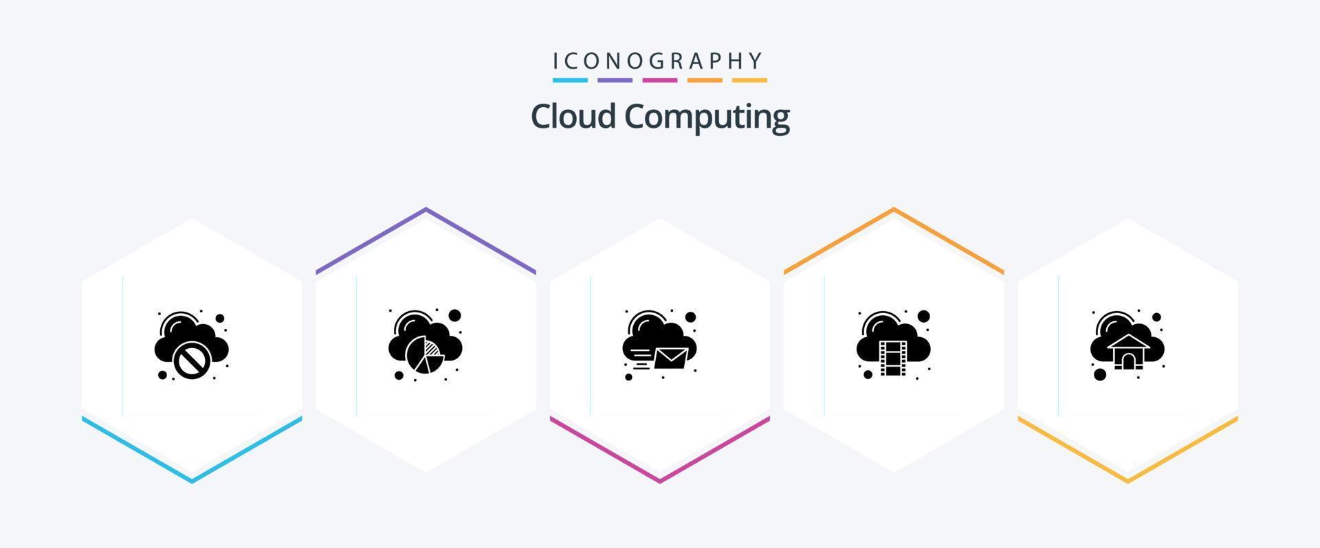 Cloud Computing 25 Glyph icon pack including cloud. cloud. storage. cloud vector